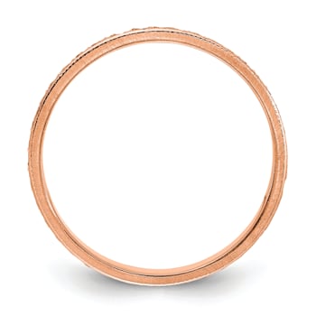14K Rose Gold 3mm Design Etched Wedding Band