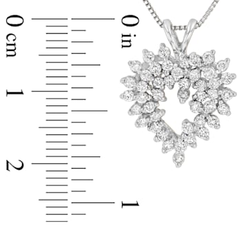 0.65ctw Diamond Heart Pendant with chain in 14k White Gold