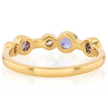 Tanzanite And Lab-Grown Diamond Band Ring In 18K Gold Over Sterling
Silver 0.44ctw