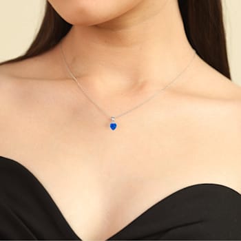 Lab Created Blue Opal Pendant Necklace Heart Shaped Sterling Silver
Pendant Style Necklace