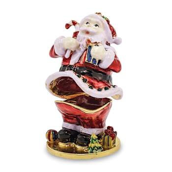 CHRISTMAS CALLER Santa Claus Trinket Box
