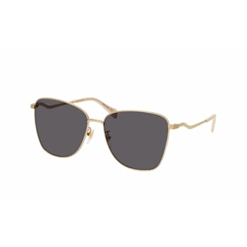 Gucci Gold Tone and Cream Frame / Gray Lens Sunglasses