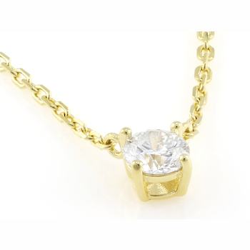 Elegant Lab-Grown Diamond Solitaire Pendant Necklace In 18K Gold Over
Sterling Silver