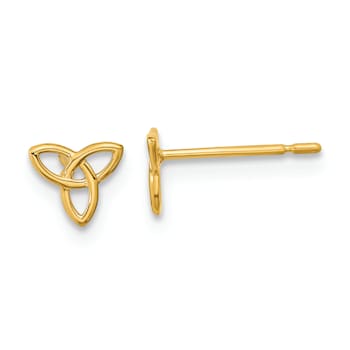 14K Yellow Gold Kids Celtic Knot Post Earrings