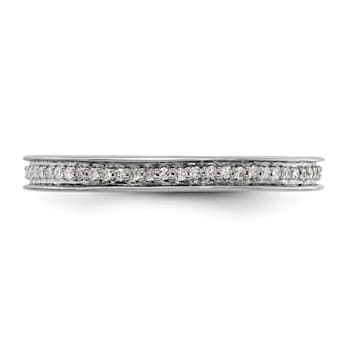 Sterling Silver Stackable Expressions and Diamonds Polished Ring 0.195ctw