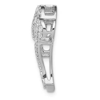 Rhodium Over 14K White Gold 1/2ct. Diamond Infinity and Heart Chain
Slide Pendant