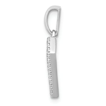 Rhodium Over 14k White Gold Diamond Gemstone-shape Pendant