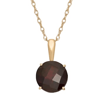 Round Garnet 10K Yellow Gold Pendant 1.30ctw