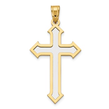 14k Two-tone Gold Passion Cross Pendant