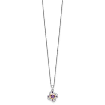 Rhodium Over Sterling Silver with 14K Accent Amethyst and Pink Quartz
18-inch Necklace