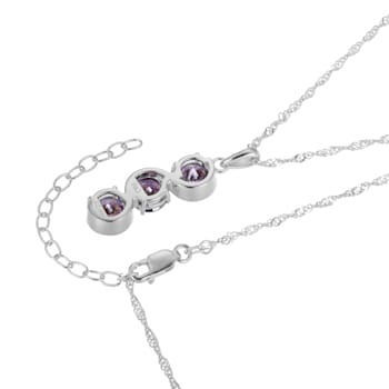 Purple Cubic Zirconia Platinum Over Sterling Silver February Birthstone
Pendant 6.36ctw