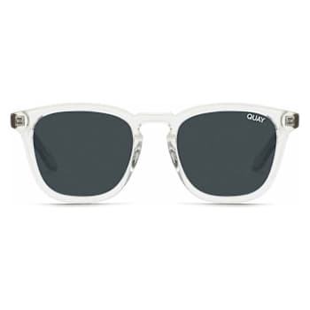 QUAY "JACKPOT" Clear Square Frame / Smoke Lenses Sunglasses