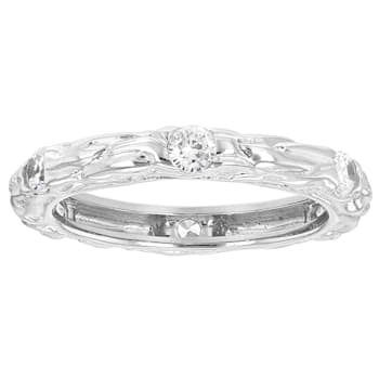 White Cubic Zirconia Rhodium Over Sterling Silver Eternity Band Ring 1.05ctw
