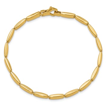 14k Yellow Gold Polished 3.3mm Fancy Link Bracelet