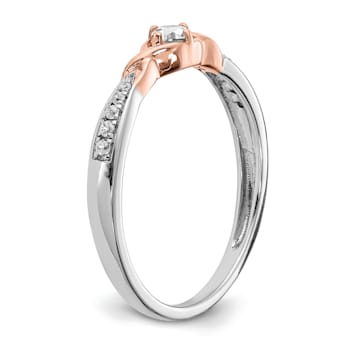 14K Two-tone White and Rose Gold First Promise Diamond Promise Ring 0.16ctw