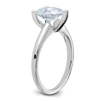 Rhodium Over 14K White Gold 2 ct. G H I True Light Pear Moissanite
Solitaire Ring