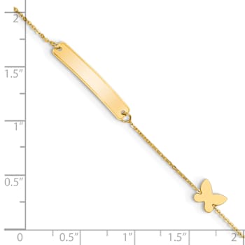 14K Yellow Gold Polished 5.5-inch Butterfly ID Bracelet