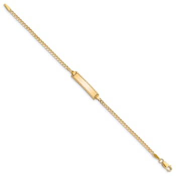 14k Yellow Gold Curb Link Baby/Child ID Bracelet
