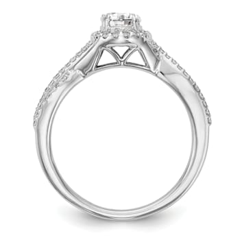 Rhodium Over 14K White Gold Lab Grown Diamond Complete Halo Engagement
Ring 0.74ctw