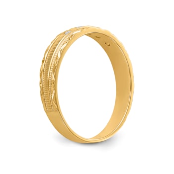 14K Yellow Gold AA Quality Ladies Wedding Band
