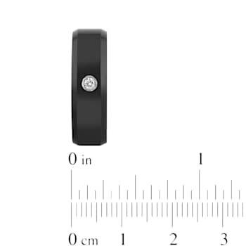 Robert Alton Men's Diamond Black Ion Plated Band Ring In Tungsten