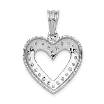 Rhodium Over 14k White Gold Diamond Heart Pendant