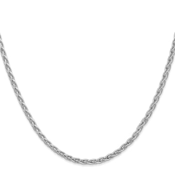14k White Gold 3mm Parisian Wheat Chain 20 Inches