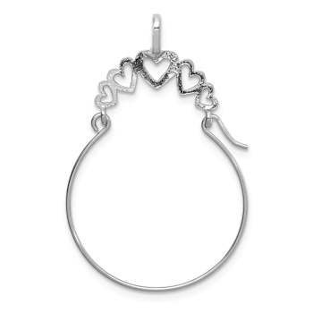 Rhodium Over 14K White Gold Polished 5-Heart Charm Holder