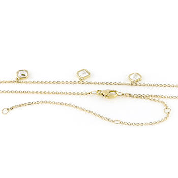 Lab-Grown Diamond Asscher-Cut Bezel Set Station Necklace In 14K Yellow
Gold 2.00ctw