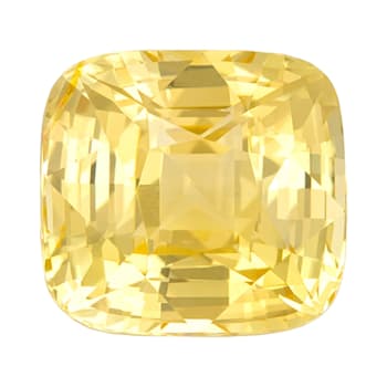 Yellow Sapphire Loose Gemstone Unheated 7.4x6.94mm Cushion 2.5ct