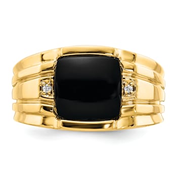 10K Yellow Gold AA Diamond men's ring