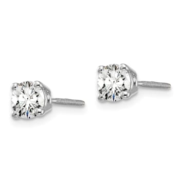 14K White Gold Lab Grown Diamond 3/4ctw VS/SI GH Screw Back 4 Prong Earrings