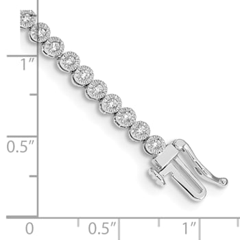 14K White Gold Lab Grown Diamond VS/SI GH, Tennis Bracelet