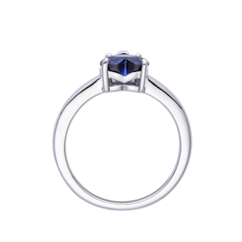 Blue Heart Shape Lab Created Sapphire Rhodium Over Sterling Silver
Solitaire Ring for Women