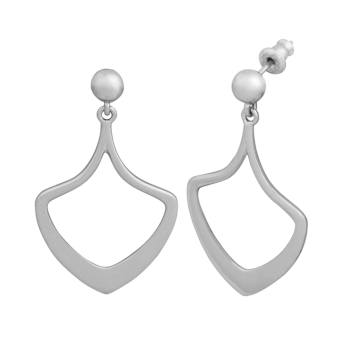 Rhodium Over Brass Dangle Earrings