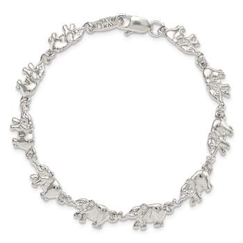 Sterling Silver Elephants Bracelet