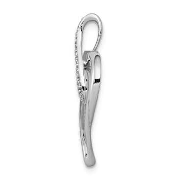 Rhodium Over 10k White Gold Diamond Heart and Infinity Pendant