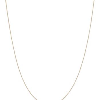 14k Yellow Gold 0.42mm Solid Curb 24 Inch Chain