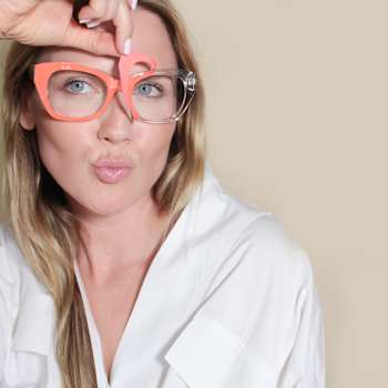 Peach Glamor Weslyn Reader and Eyewear Applique Set +2.50 Strength