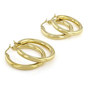 Gold-Tone Hoop Earring Set Of 2
