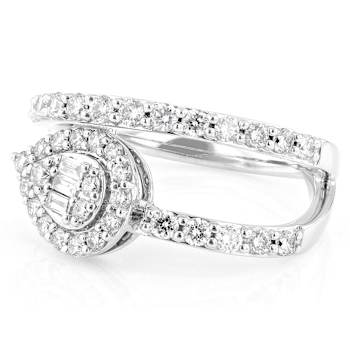 Modern Lab-Grown Diamond Open Design Ring In Sterling Silver