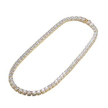 CZ Tennis Necklace In 14K Gold Over Sterling Silver