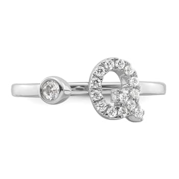Rhodium Over 14K White Gold Lab Grown Diamond VS/SI GH, Initial Q
Adjustable Ring