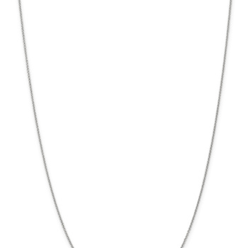 Rhodium Over 10k White Gold 1.2mm Solid Cable 16 Inch Chain