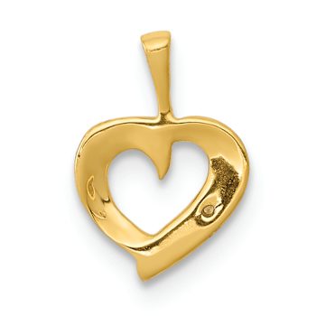 14K Two-tone Gold Diamond Heart Pendant