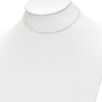 14K Yellow Gold White Freshwater Cultured Pearl 12 Inch Necklace, 4 Inch
Bracelet and Earring Set