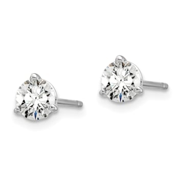 14K White Gold Lab Grown Diamond 2/3ctw VS/SI GH 3 Prong Earrings