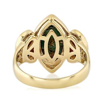 Mohave Turquoise Cocktail Ring In 18K Gold Over Sterling Silver