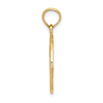 14k Yellow Gold Textured Claddagh pendant