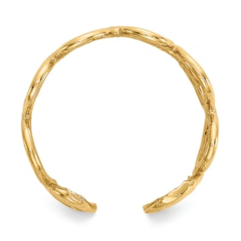 14K Yellow Gold Scroll Toe Ring